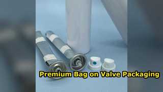 Sacs personnalisés sur systèmes de valve pour bombes aérosols en aluminium