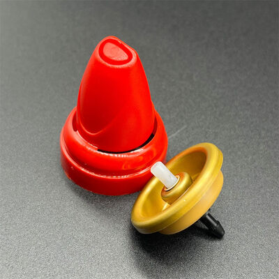 Valve de distribution en aluminium inversé de luxe pour emballage de mousse capillaire