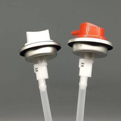 Valve aérosol ergonomique à 360 degrés avec actionneur pour pulvérisations de nettoyage et de lubrification polyvalentes avec distribution sous tout angle