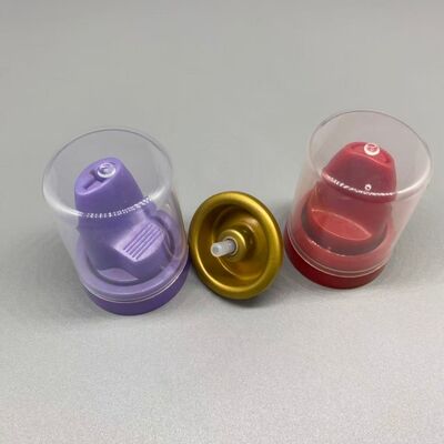 Valve de mousse de cheveux en aluminium avec distribution à 360 degrés et compatibilité sac-sur-valve pour le coiffage professionnel